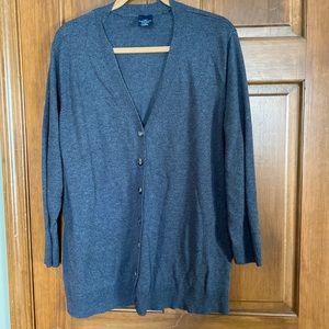 Faded Glory gray 3/4 sleeve v neck cardigan size 3X